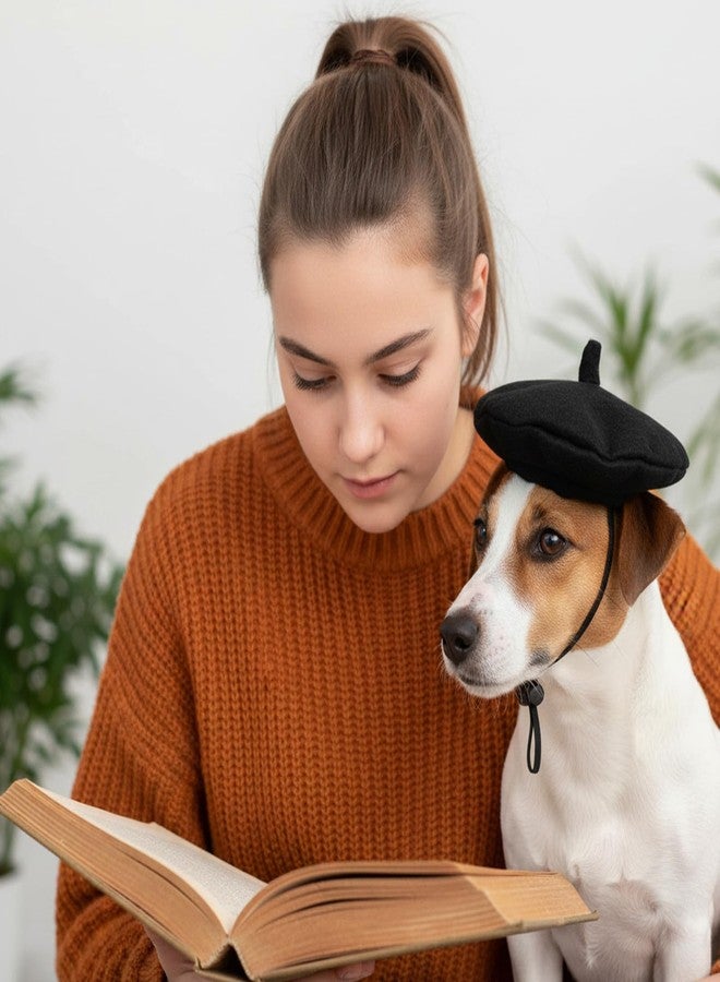 Quilax Dog Beret Cats Hats Dog Hats, Funny Artist Dogs Hat, French Mushroom Artist Fedora Hat Pet Headwear Decor Christmas Hair Accessory Photo Props - Image 5